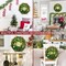 Christmas Wreath with Lights,Lighted Christmas Wreaths for Front Door with 45 Led Battery Operated 8 Modes Remote Control Timer,Indoor Outdoor 18 Inch Artificial Xmas Wreath Decorations